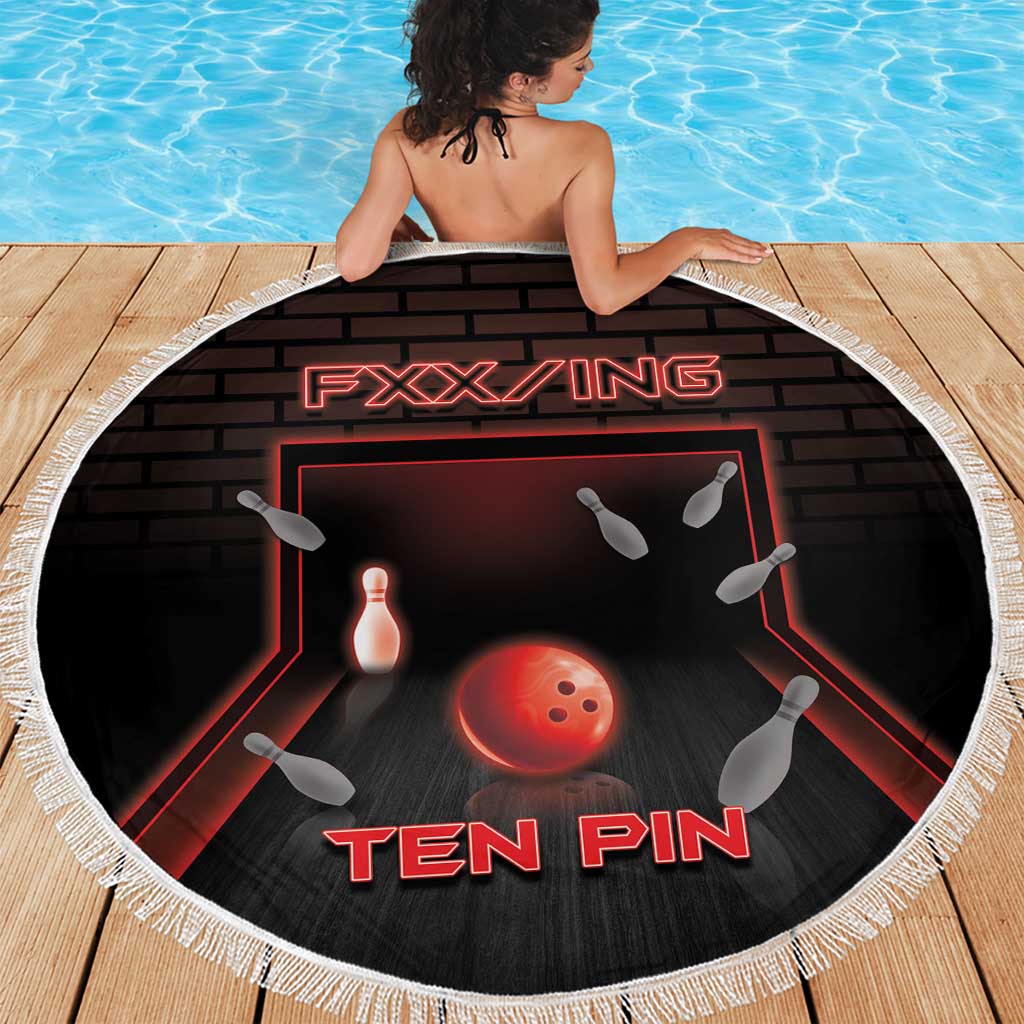Bowling Beach Blanket Ten Pin Neon Style - Wonder Print Shop