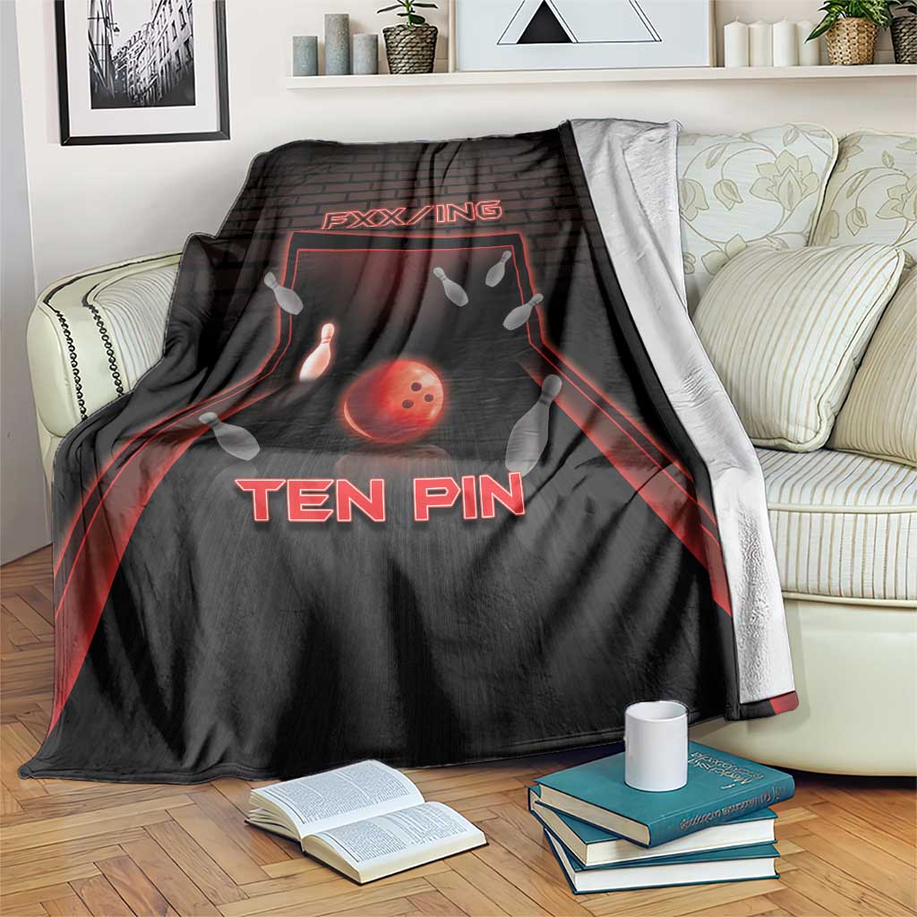 Bowling Blanket Ten Pin Neon Style - Wonder Print Shop