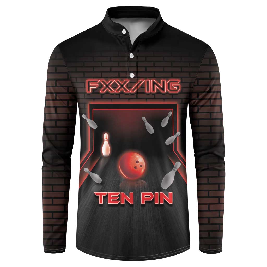 Personalized Bowling Button Sweatshirt Ten Pin Neon Style - Wonder Print Shop