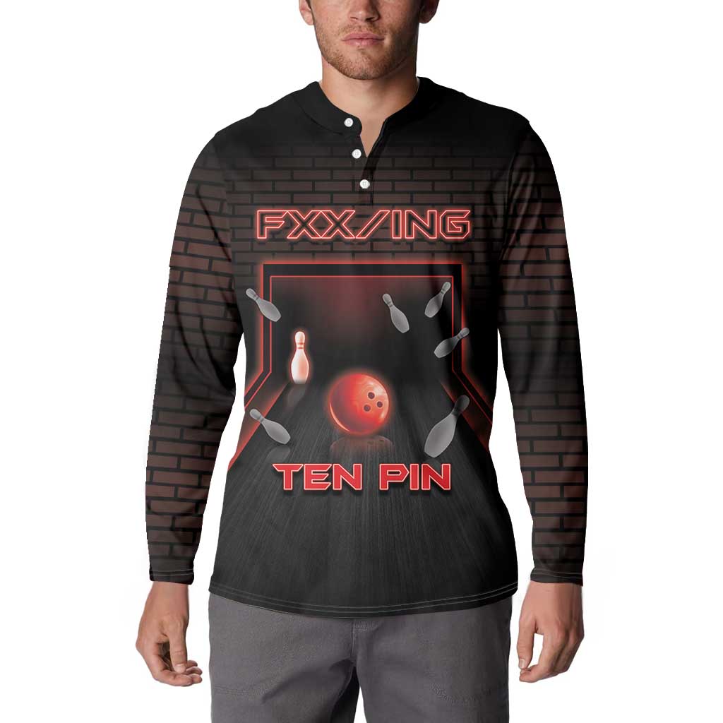 Personalized Bowling Button Sweatshirt Ten Pin Neon Style - Wonder Print Shop