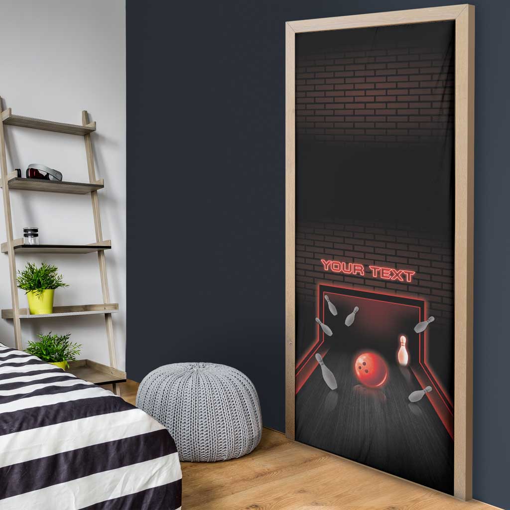 Personalized Bowling Door Cover Ten Pin Neon Style - Wonder Print Shop