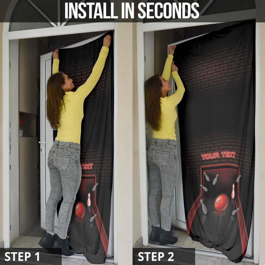 Personalized Bowling Door Cover Ten Pin Neon Style - Wonder Print Shop