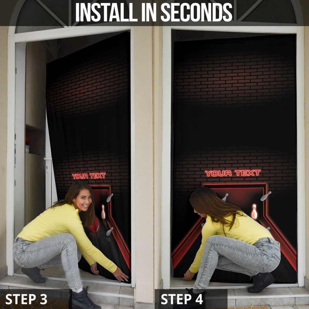 Personalized Bowling Door Cover Ten Pin Neon Style - Wonder Print Shop