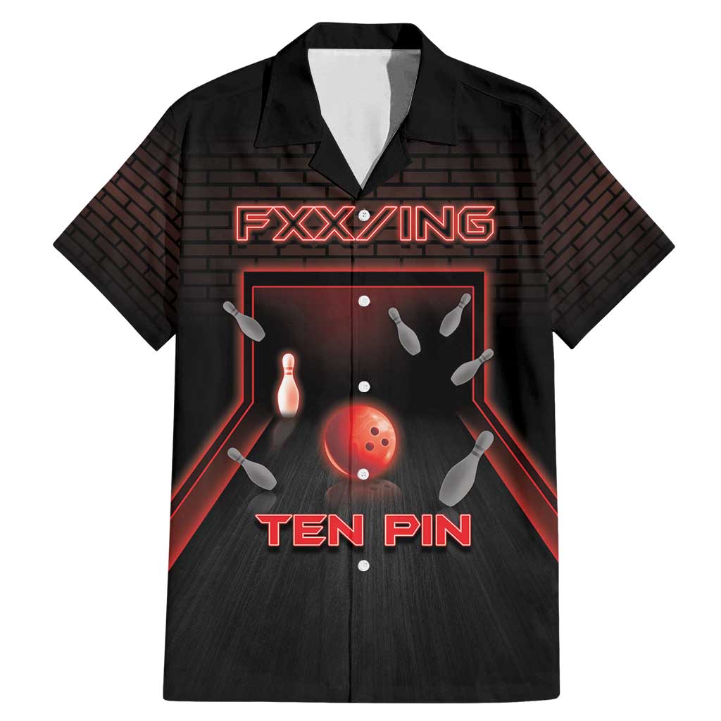 Personalized Bowling Family Matching Mermaid Dress and Hawaiian Shirt Ten Pin Neon Style - Wonder Print Shop