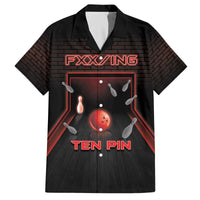 Personalized Bowling Family Matching Off The Shoulder Long Sleeve Dress and Hawaiian Shirt Ten Pin Neon Style - Wonder Print Shop