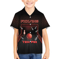 Personalized Bowling Family Matching Off The Shoulder Long Sleeve Dress and Hawaiian Shirt Ten Pin Neon Style - Wonder Print Shop