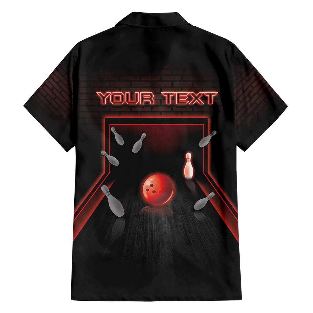 Personalized Bowling Family Matching Off Shoulder Short Dress and Hawaiian Shirt Ten Pin Neon Style - Wonder Print Shop