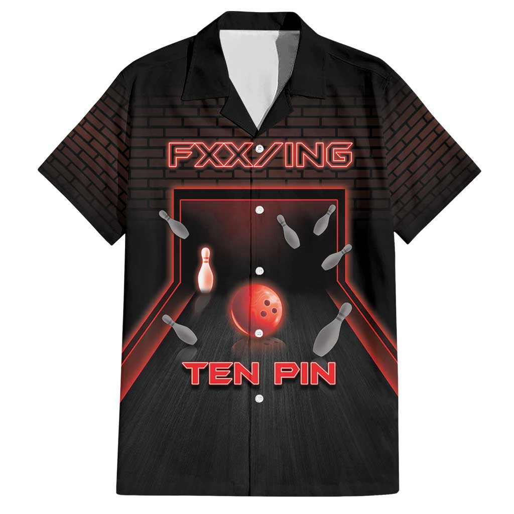 Personalized Bowling Family Matching Short Sleeve Bodycon Dress and Hawaiian Shirt Ten Pin Neon Style - Wonder Print Shop