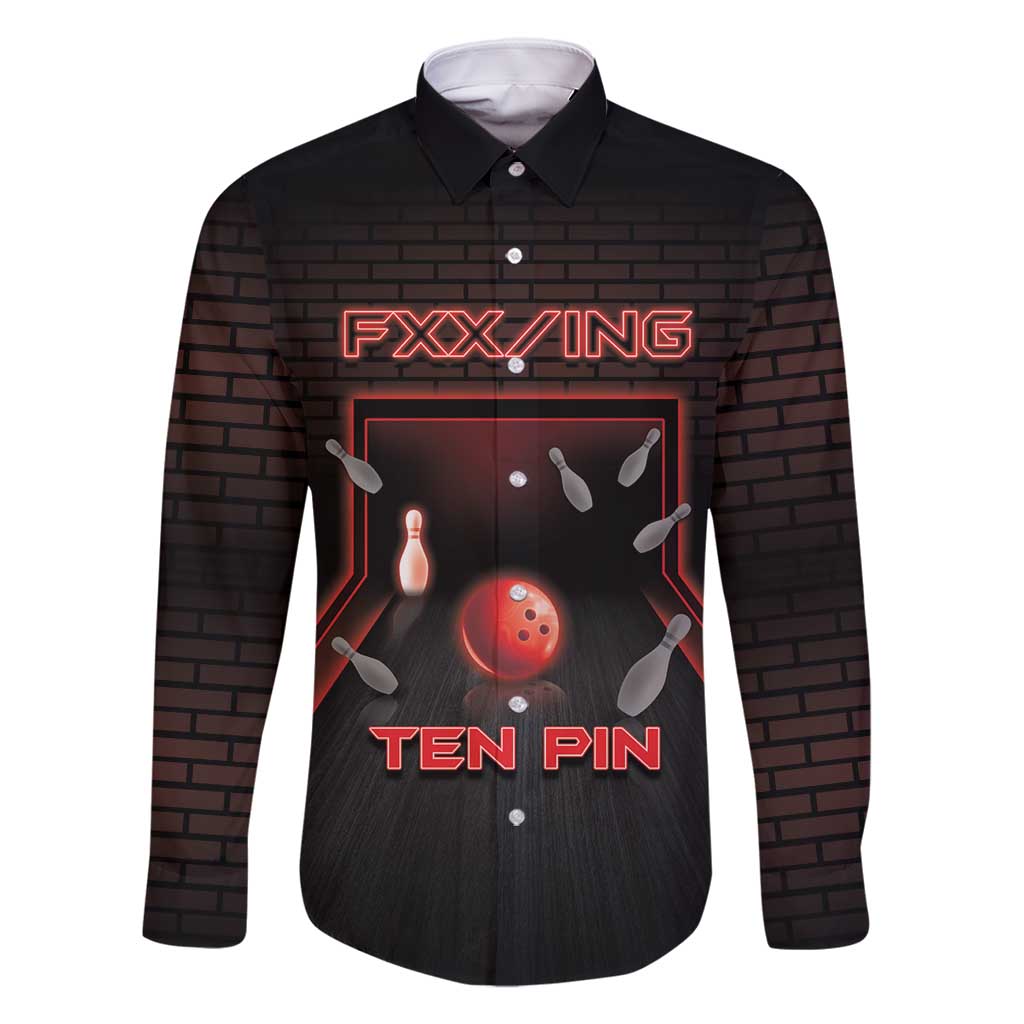 Personalized Bowling Family Matching Tank Maxi Dress and Hawaiian Shirt Ten Pin Neon Style - Wonder Print Shop