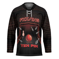 Personalized Bowling Hockey Jersey Ten Pin Neon Style - Wonder Print Shop