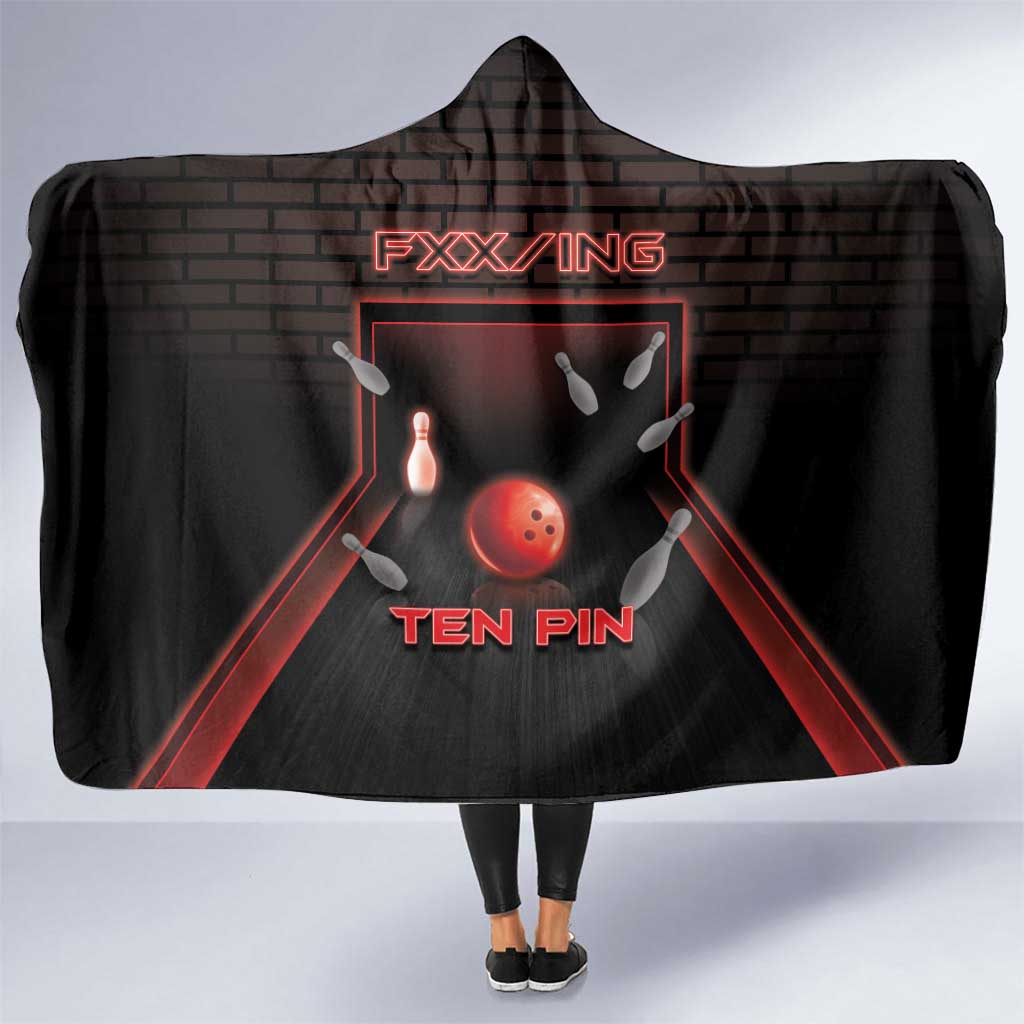 Bowling Hooded Blanket Ten Pin Neon Style - Wonder Print Shop