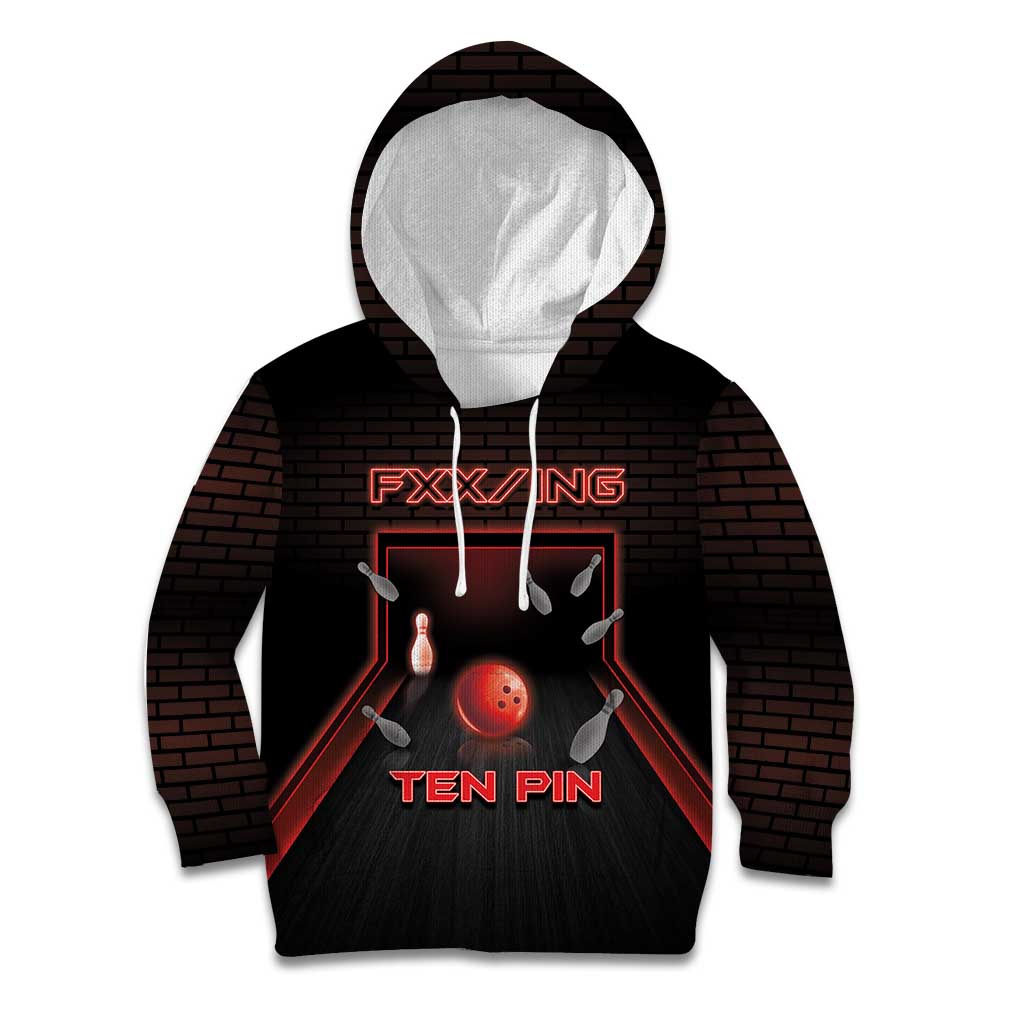 Personalized Bowling Kid Hoodie Ten Pin Neon Style - Wonder Print Shop