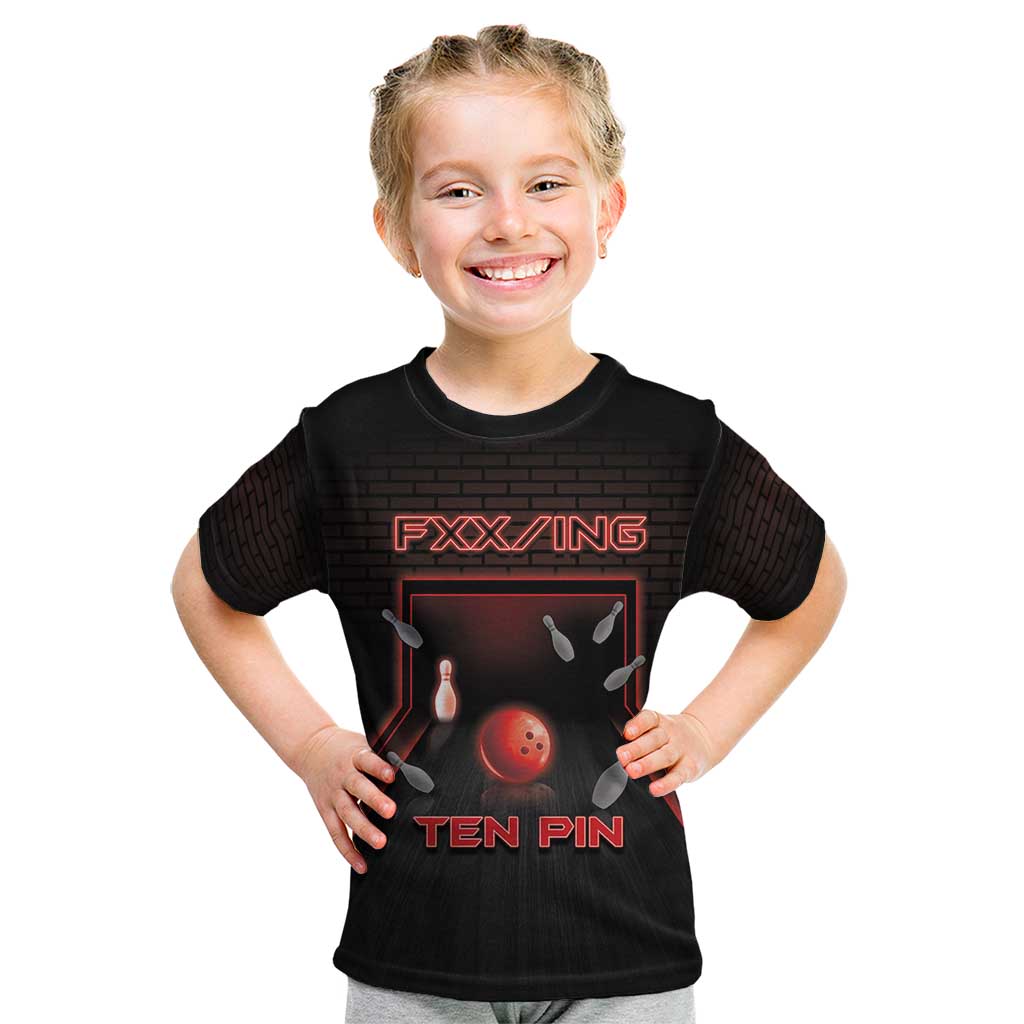 Personalized Bowling Kid T Shirt Ten Pin Neon Style - Wonder Print Shop