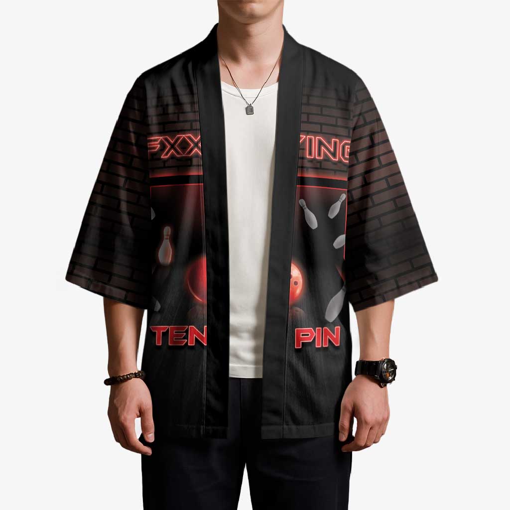Personalized Bowling Kimono Ten Pin Neon Style - Wonder Print Shop