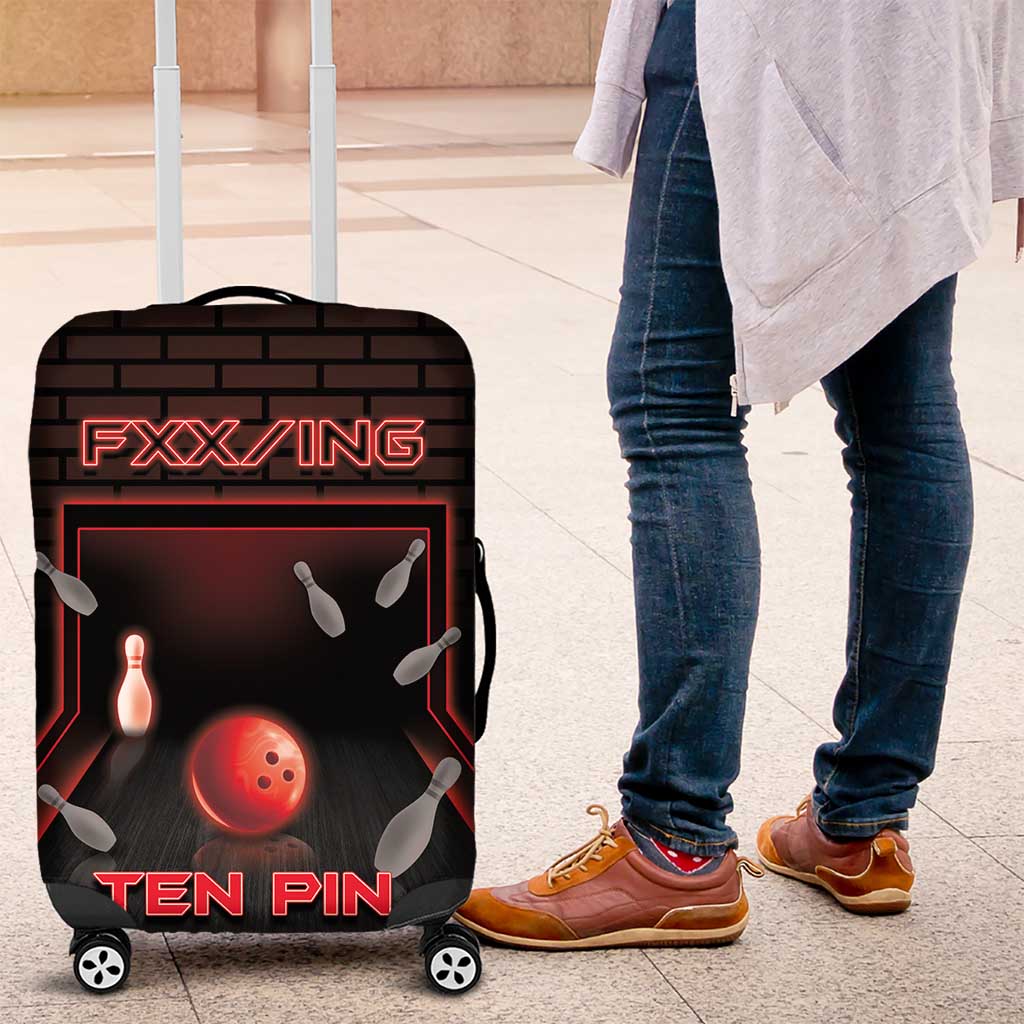 Bowling Luggage Cover Ten Pin Neon Style - Wonder Print Shop