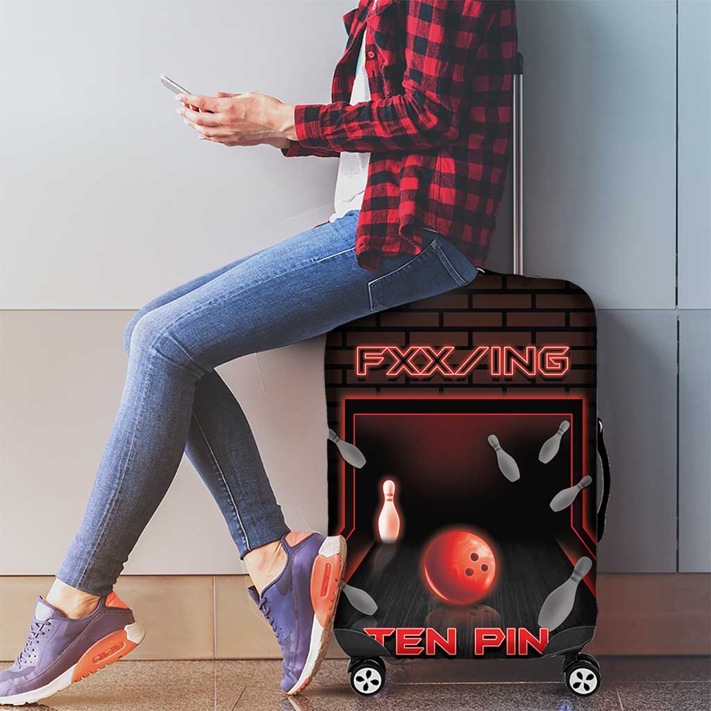 Bowling Luggage Cover Ten Pin Neon Style - Wonder Print Shop