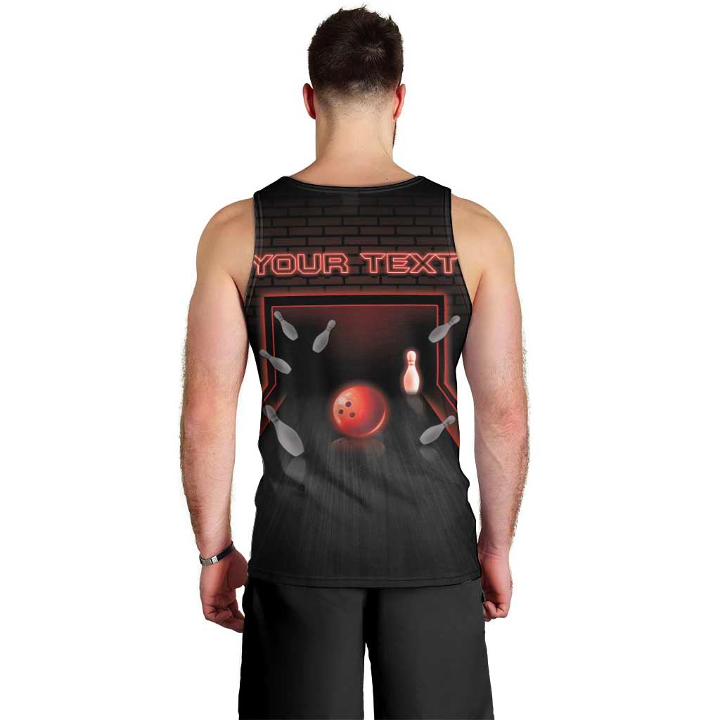 Personalized Bowling Men Tank Top Ten Pin Neon Style - Wonder Print Shop
