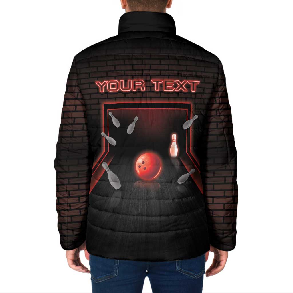 Personalized Bowling Padded Jacket Ten Pin Neon Style - Wonder Print Shop