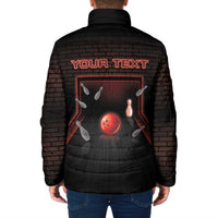 Personalized Bowling Padded Jacket Ten Pin Neon Style - Wonder Print Shop