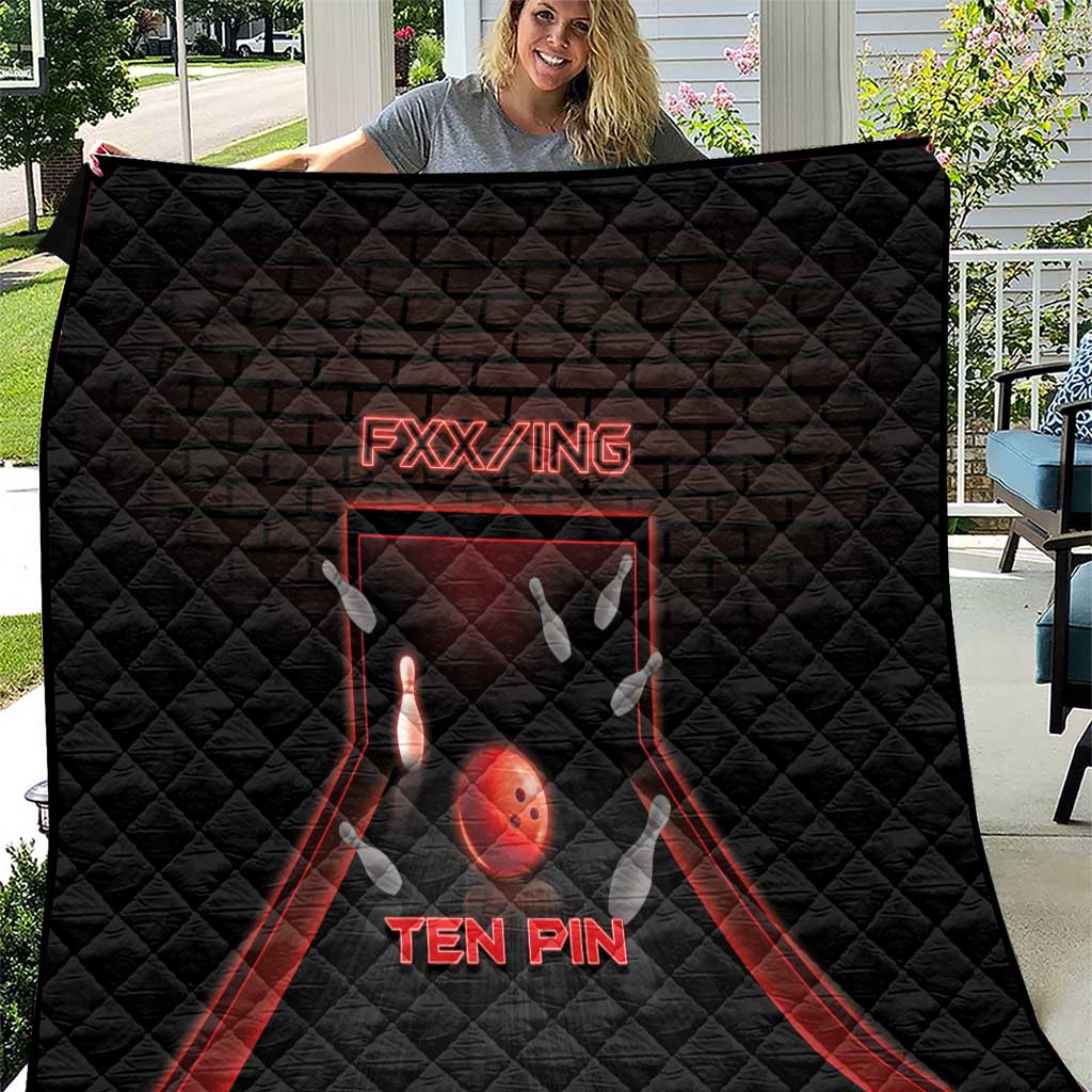Bowling Quilt Ten Pin Neon Style - Wonder Print Shop
