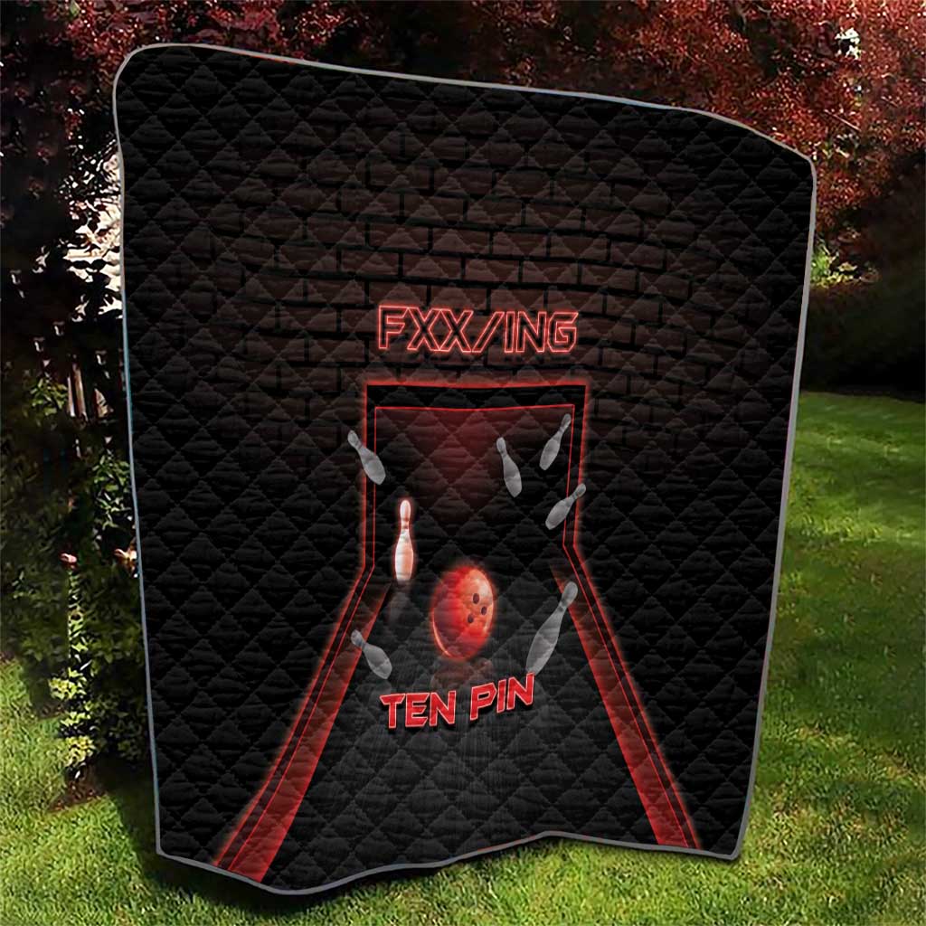 Bowling Quilt Ten Pin Neon Style - Wonder Print Shop