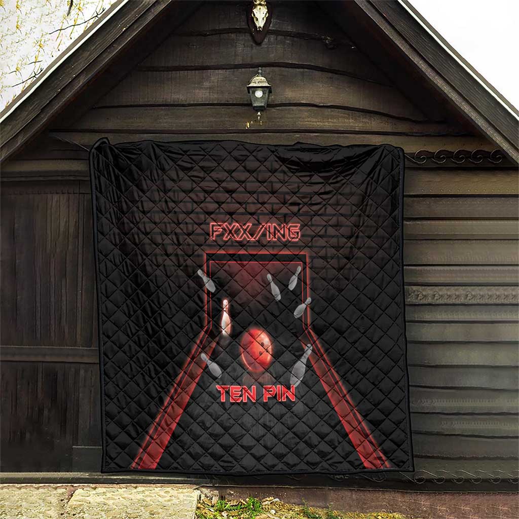 Bowling Quilt Ten Pin Neon Style - Wonder Print Shop