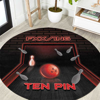 Bowling Round Carpet Ten Pin Neon Style - Wonder Print Shop