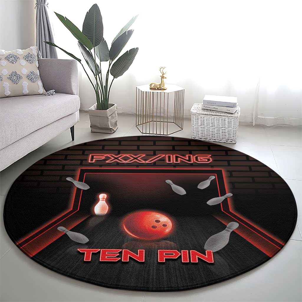 Bowling Round Carpet Ten Pin Neon Style - Wonder Print Shop