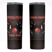 Personalized Bowling Skinny Tumbler Ten Pin Neon Style - Wonder Print Shop