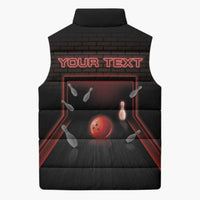 Personalized Bowling Sleeveless Puffer Jacket Ten Pin Neon Style - Wonder Print Shop