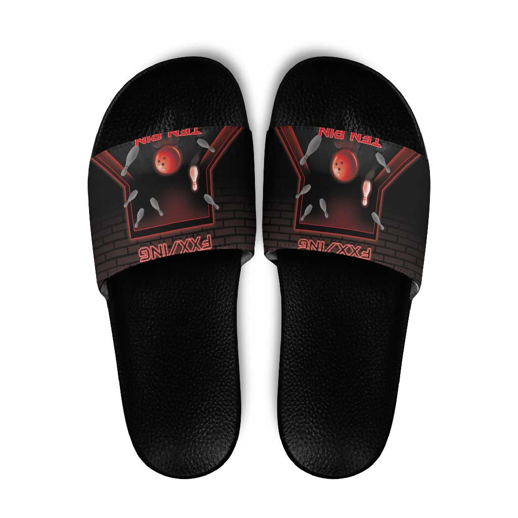 Bowling Slide Sandals Ten Pin Neon Style - Wonder Print Shop