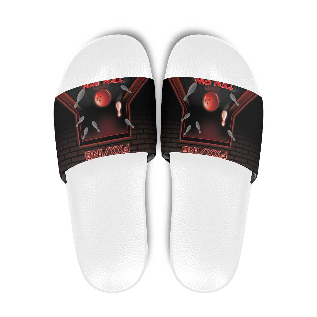Bowling Slide Sandals Ten Pin Neon Style - Wonder Print Shop
