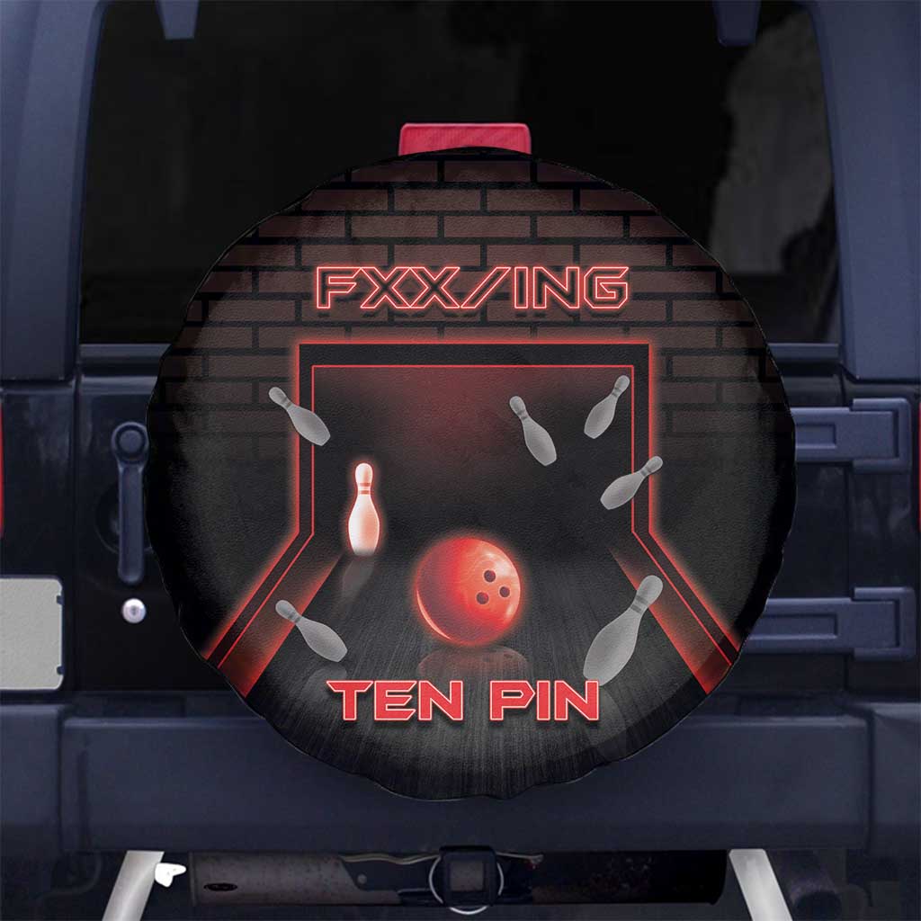 Bowling Spare Tire Cover Ten Pin Neon Style - Wonder Print Shop
