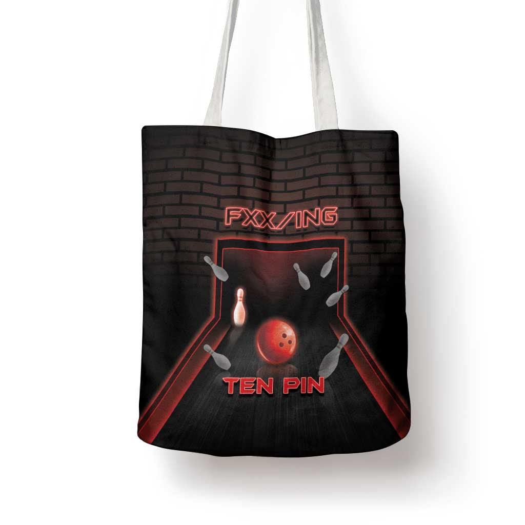 Bowling Tote Bag Ten Pin Neon Style - Wonder Print Shop