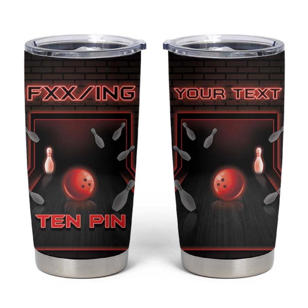 Personalized Bowling Tumbler Cup Ten Pin Neon Style - Wonder Print Shop