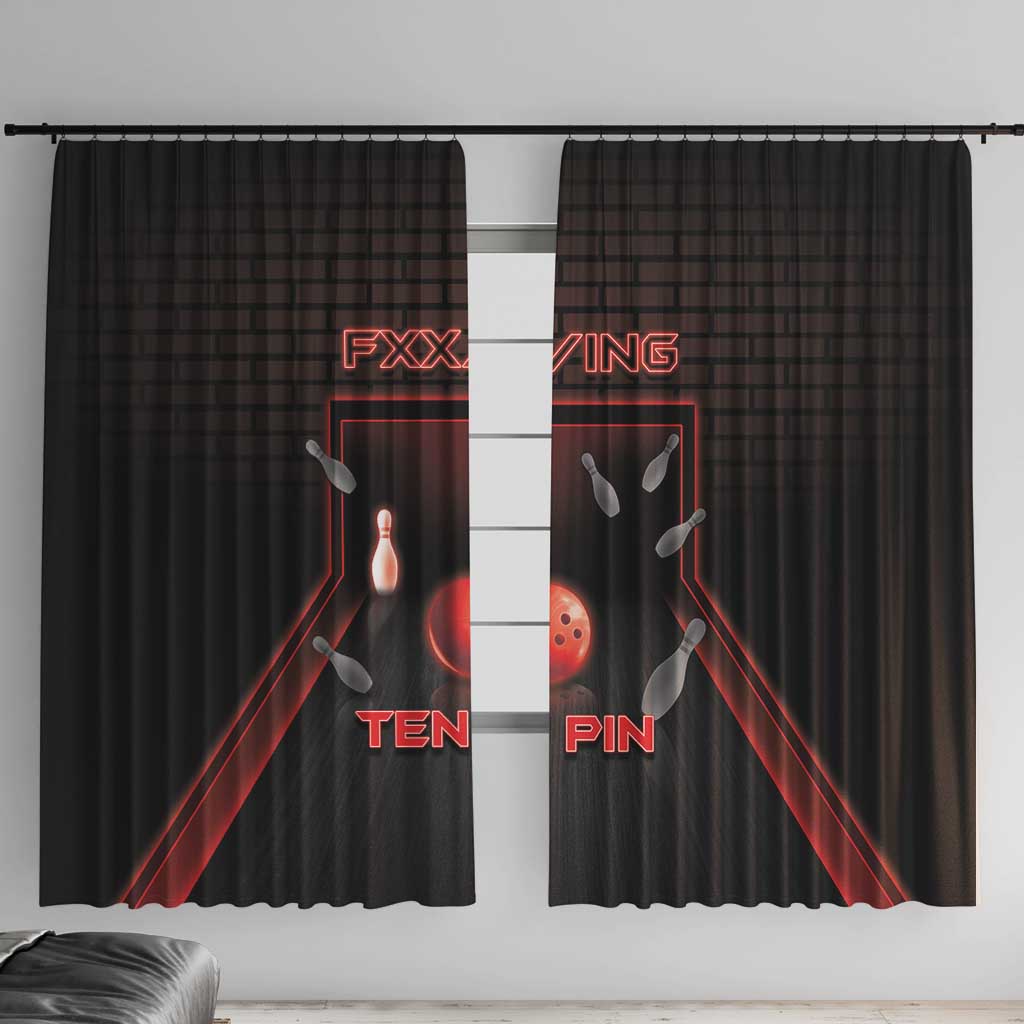 Bowling Window Curtain Ten Pin Neon Style - Wonder Print Shop
