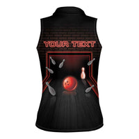 Personalized Bowling Women Sleeveless Polo Shirt Ten Pin Neon Style - Wonder Print Shop
