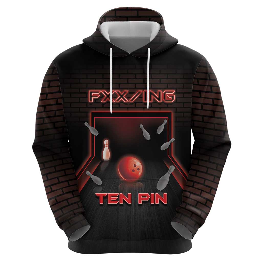 Personalized Bowling Zip Hoodie Ten Pin Neon Style - Wonder Print Shop