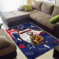 Australia Flag Day Area Rug Cool Kangaroo Beer Aussie Aussie Oi Oi