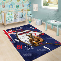 Australia Flag Day Area Rug Cool Kangaroo Beer Aussie Aussie Oi Oi