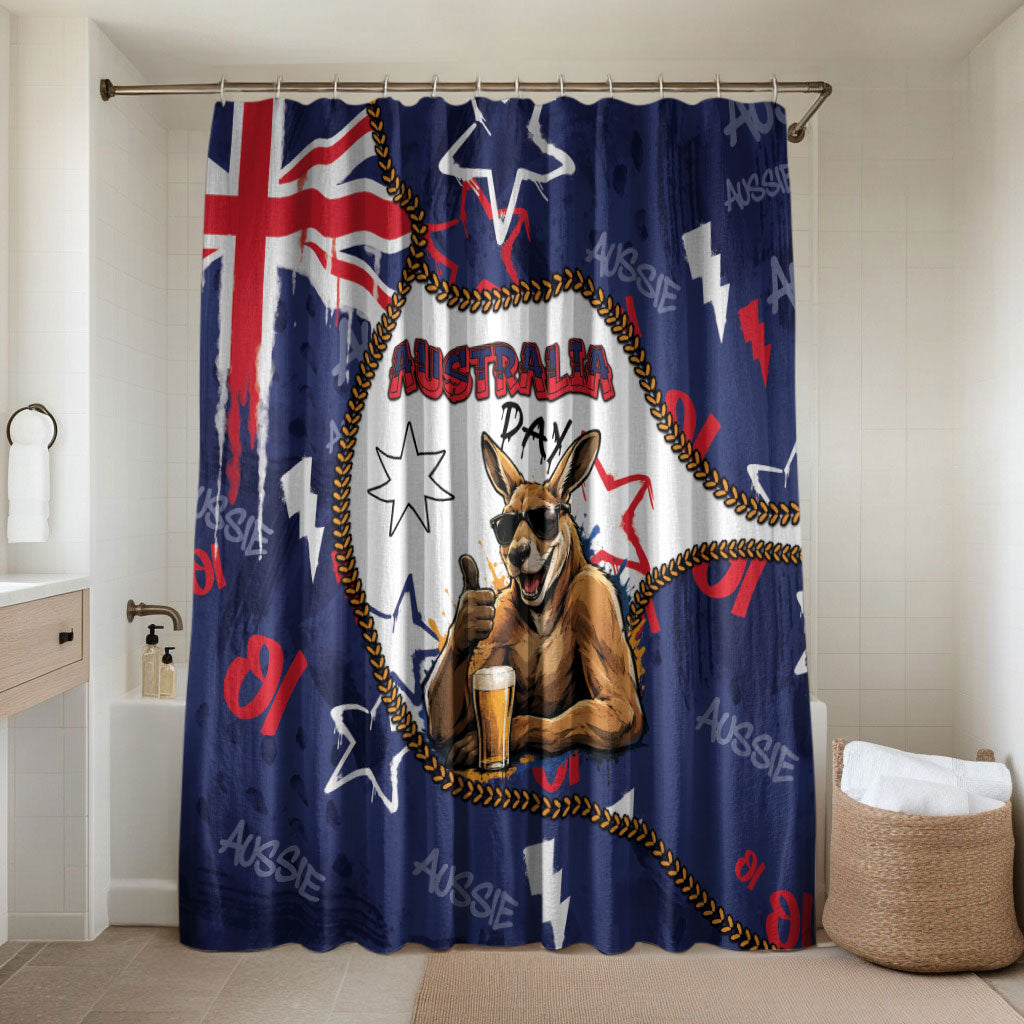 Australia Flag Day Bathroom Set Cool Kangaroo Beer Aussie Aussie Oi Oi
