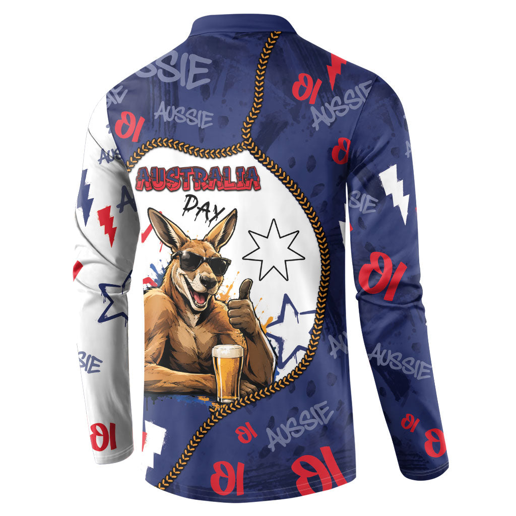 Australia Flag Day Button Sweatshirt Cool Kangaroo Beer Aussie Aussie Oi Oi