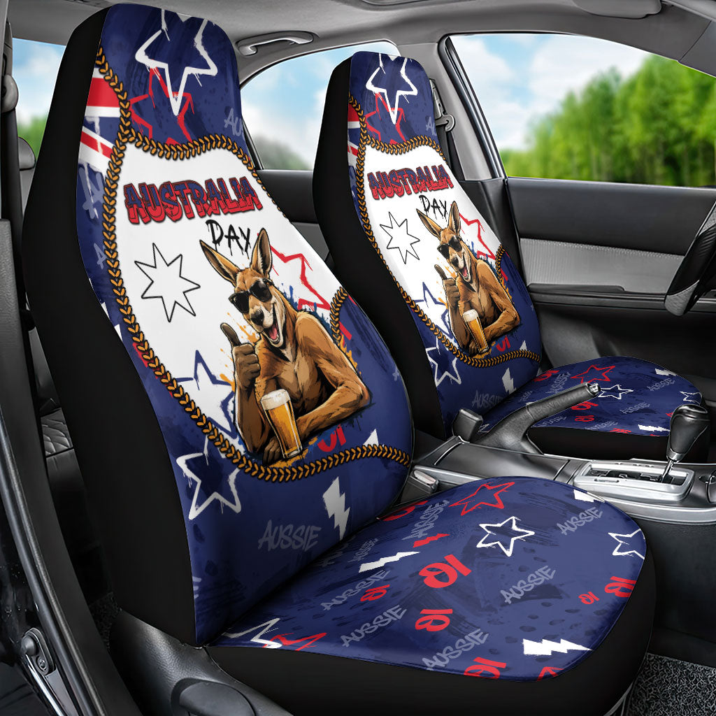 Australia Flag Day Car Seat Cover Cool Kangaroo Beer Aussie Aussie Oi Oi