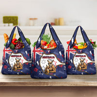 Australia Flag Day Grocery Bag Cool Kangaroo Beer Aussie Aussie Oi Oi