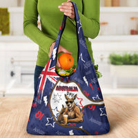 Australia Flag Day Grocery Bag Cool Kangaroo Beer Aussie Aussie Oi Oi
