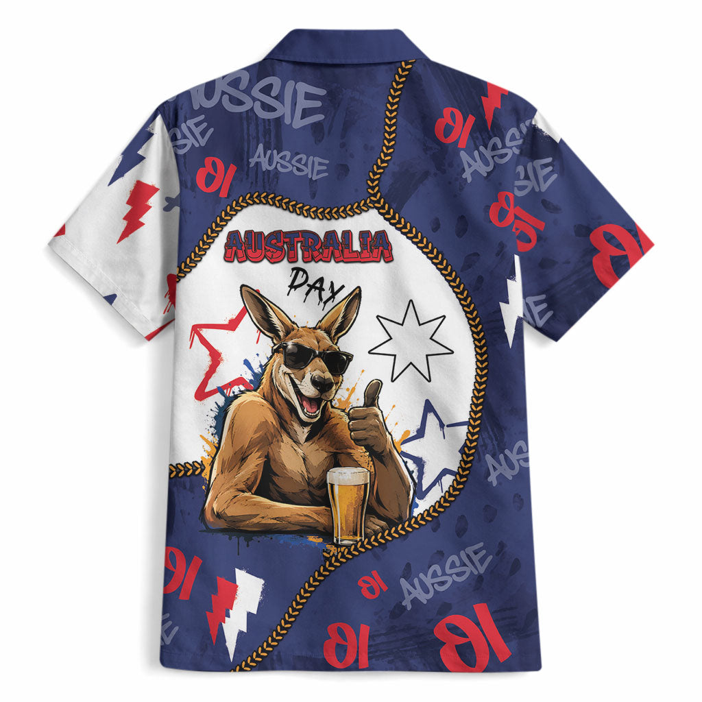 Australia Flag Day Hawaiian Shirt Cool Kangaroo Beer Aussie Aussie Oi Oi