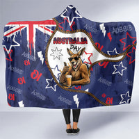 Australia Flag Day Hooded Blanket Cool Kangaroo Beer Aussie Aussie Oi Oi
