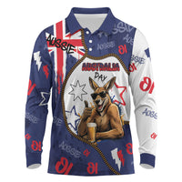 Australia Flag Day Long Sleeve Polo Shirt Cool Kangaroo Beer Aussie Aussie Oi Oi