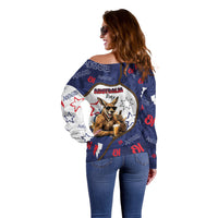 Australia Flag Day Off Shoulder Sweater Cool Kangaroo Beer Aussie Aussie Oi Oi