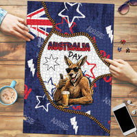 Australia Flag Day Puzzle Cool Kangaroo Beer Aussie Aussie Oi Oi